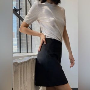 Aritzia Babaton A-line skirt, faux suede, black size 6.